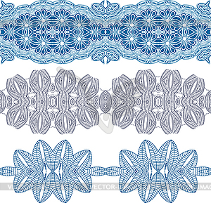 Set linear floral ornament - vector clipart