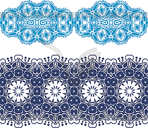 Set linear floral ornament - vector clipart