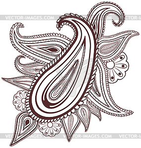 Paisley flowers - vector clip art