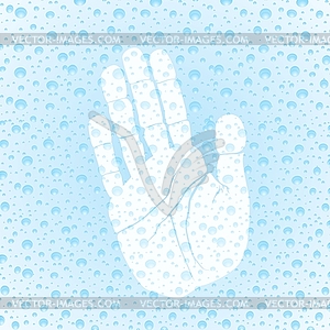 Trace hand on glass - royalty-free vector image