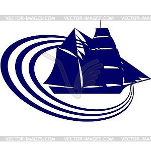 Sailing ship-2 - vector clipart