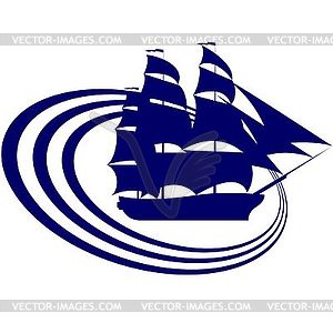 Sailing ship- - color vector clipart