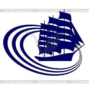 Sailing ship-11 - vector image