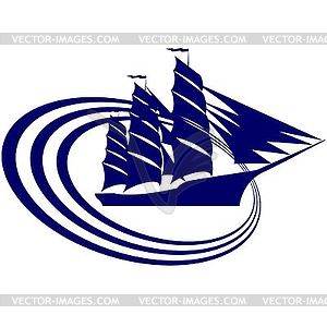 Sailing ship-14 - vector image