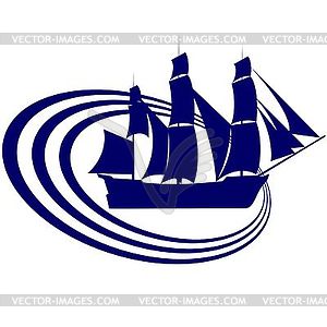 Sailing ship-17 - vector clipart