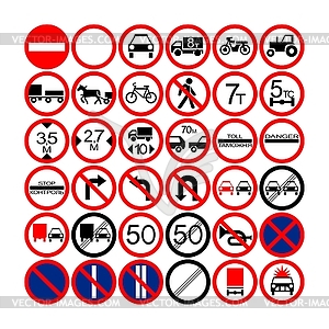 Forbidding traffic signs - vector image
