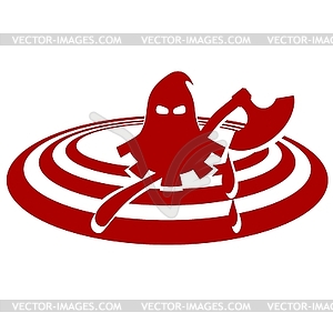 Executioner in pool of blood - vector image