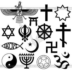 Religious symbols - vector image