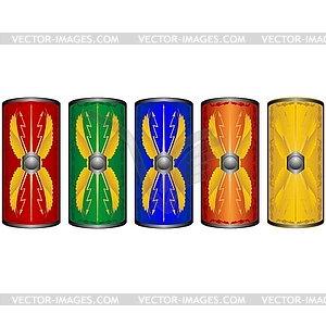 Shields of Roman legionnaires - vector clip art