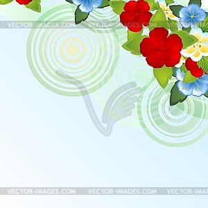 Wildflowers-1 - color vector clipart