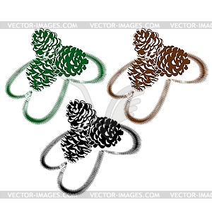 Contour of spruce branches - vector clipart