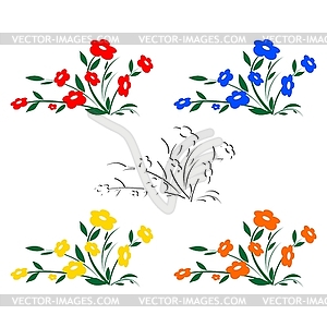 Abstract wildflowers - vector clipart