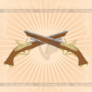 Dueling pistols - vector clipart