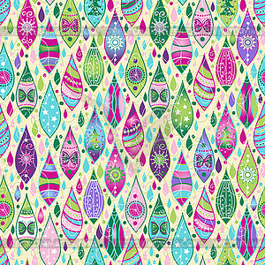 Seamless pattern with christmas toys - color vector clipart