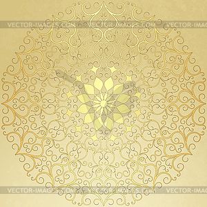 Old vintage paper with gold round pattern - vector clipart