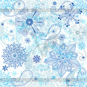 Christmas white-blue seamless pattern - vector clip art