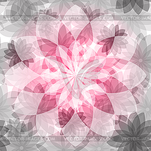 Floral pink-gray seamless pattern - vector image