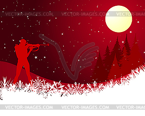 Biathlon athlete - vector clip art