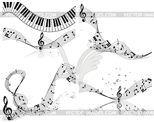 Musical note staff set - vector clipart