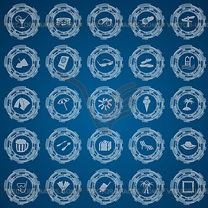 Travel icon set - vector image