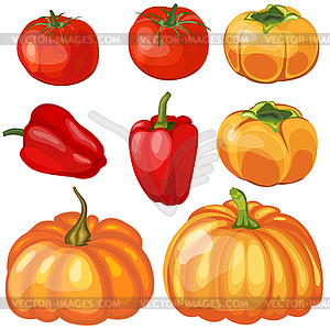 Set of Thankgivings Day vegetable icons - vector clip art