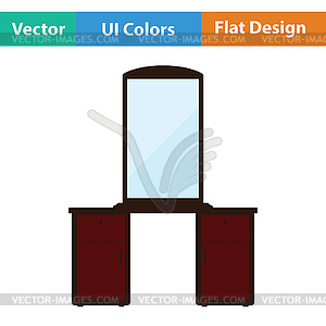 Dresser with mirror icon - vector clipart