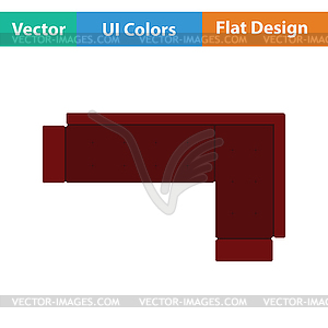 Угловой диван значок - иллюстрация в векторном формате