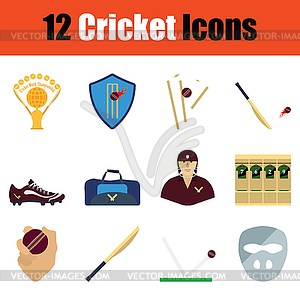 Cricket icon set - vector image