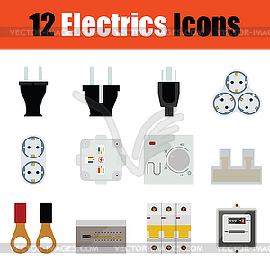 Electrics icon set - vector clip art