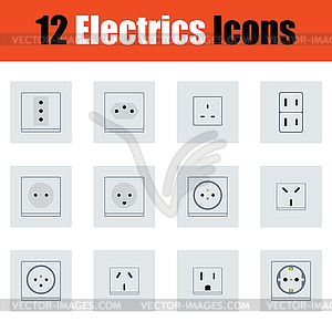 Electrics icon set - vector clipart / vector image