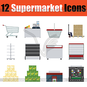 Supermarket icon set - vector clip art