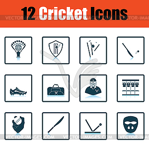 Cricket icon set - vector clipart