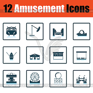 Amusement park icon set - vector clipart