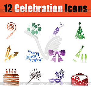 Set of celebration icons - vector clip art