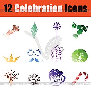 Set of celebration icons - vector clipart