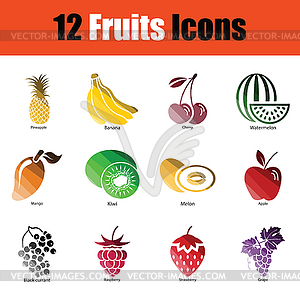 Fruit icon set - vector clipart