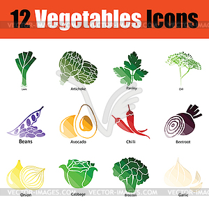 Vegetables icon set - vector clipart