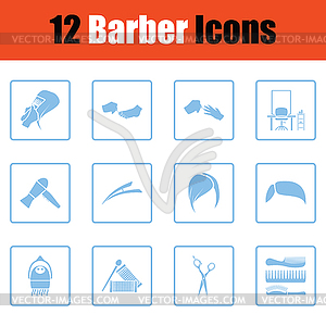 Barber icon set - vector image