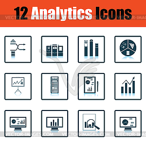 Analytics icon set - vector image