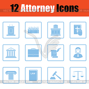 Set of attorney icons - vector clipart