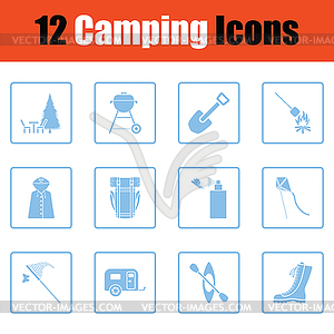 Camping icon set - vector clipart
