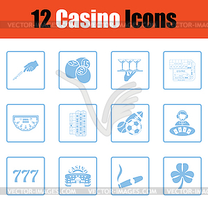 Casino icon set - color vector clipart