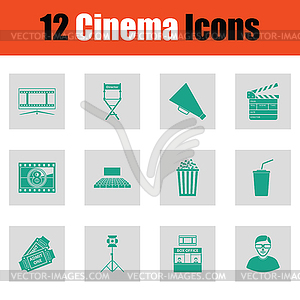 Set of cinema icons - vector clipart / vector image