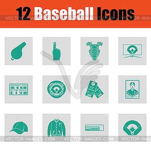 Baseballl icon set - stock vector clipart