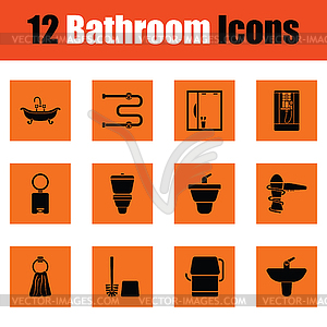 Bathroom icon set - vector clipart