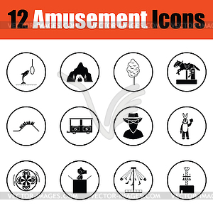 Amusement park icon set - royalty-free vector clipart