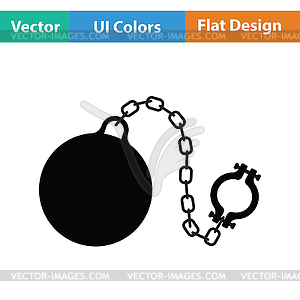 Fetter with ball icon - vector clipart