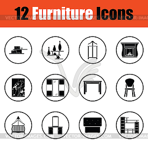 Home furniture icon set - vector EPS clipart