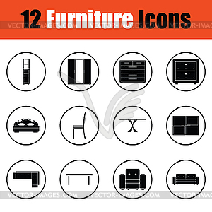 Home furniture icon set - vector clipart