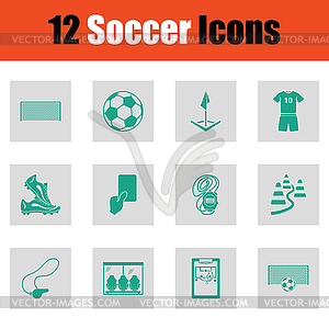 Набор значков футбола - изображение в векторе
